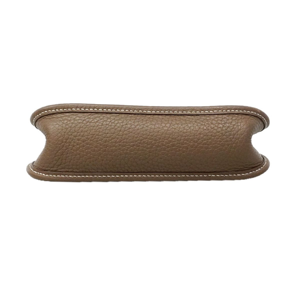 Hermes Shoulder Bag Evelyne TPM Taurillon Clemence Etoupe Silver — view 3