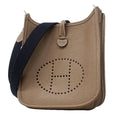 Hermes Shoulder Bag Evelyne TPM Taurillon Clemence Etoupe Silver
