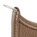 Hermes Shoulder Bag Evelyne TPM Taurillon Clemence Etoupe Silver — view 8