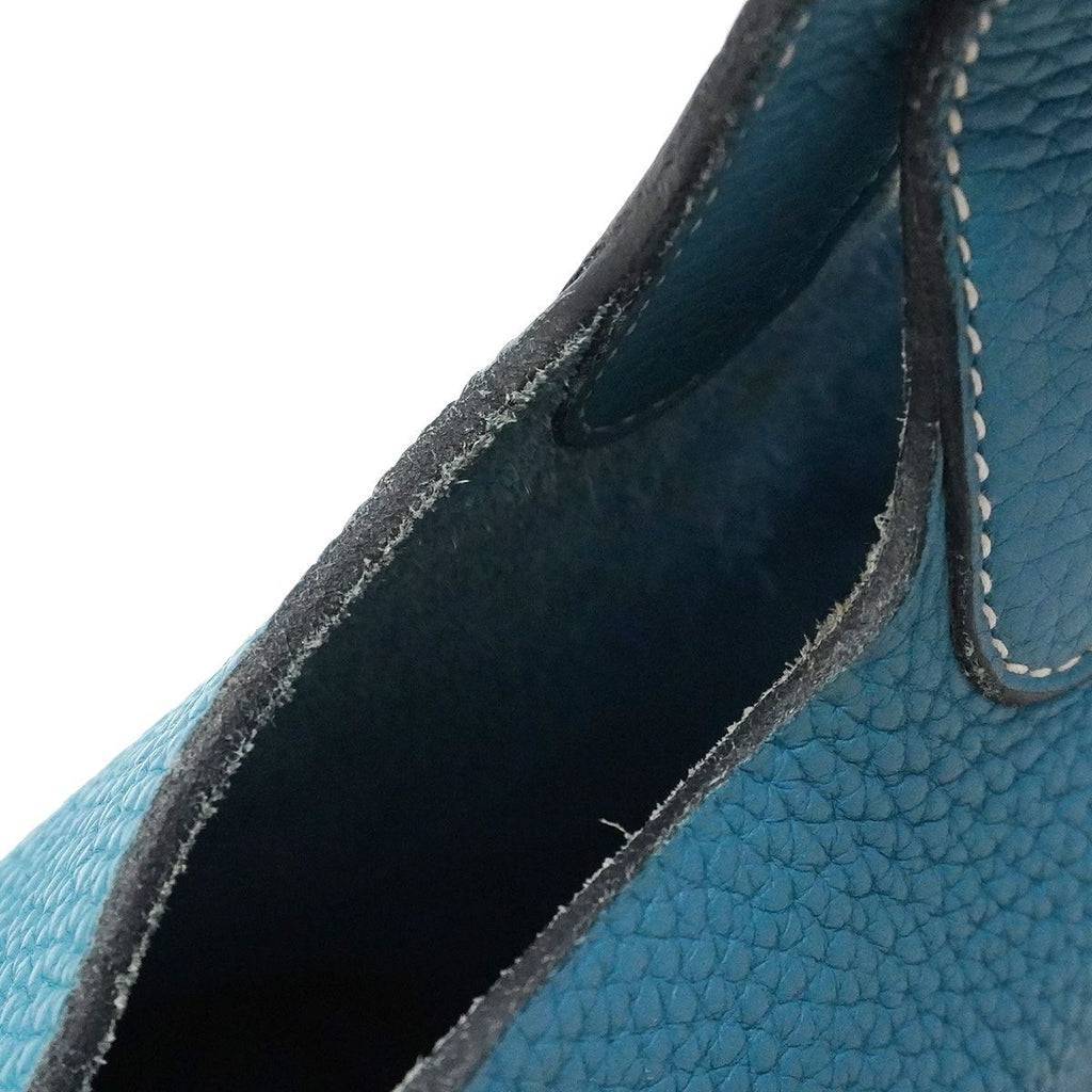 Hermes Handbag Picotin PM Taurillon Clemence Blue Jean Silver — view 8