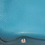 Hermes Handbag Picotin PM Taurillon Clemence Blue Jean Silver — view 7