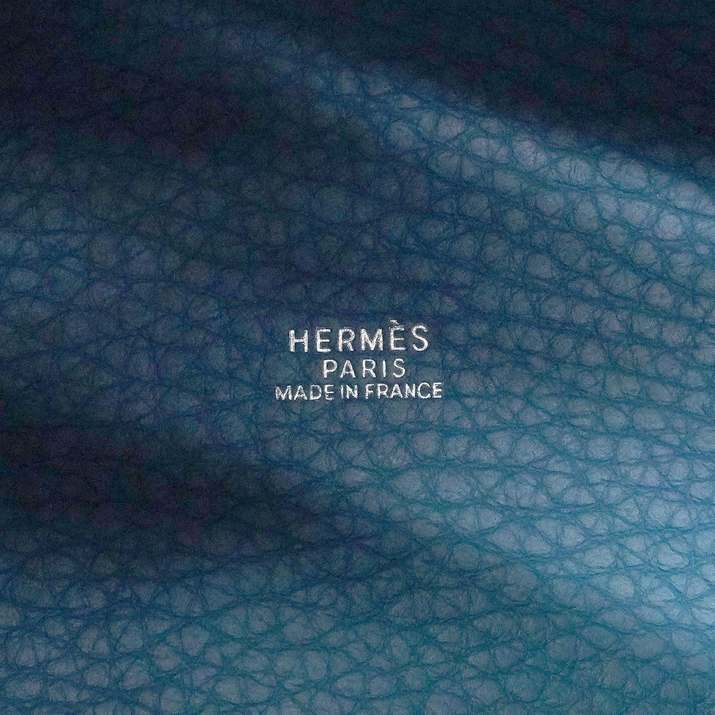 Hermes Handbag Picotin PM Taurillon Clemence Blue Jean Silver — view 5