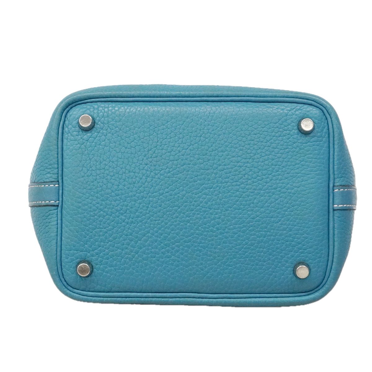 Hermes Handbag Picotin PM Taurillon Clemence Blue Jean Silver — view 3