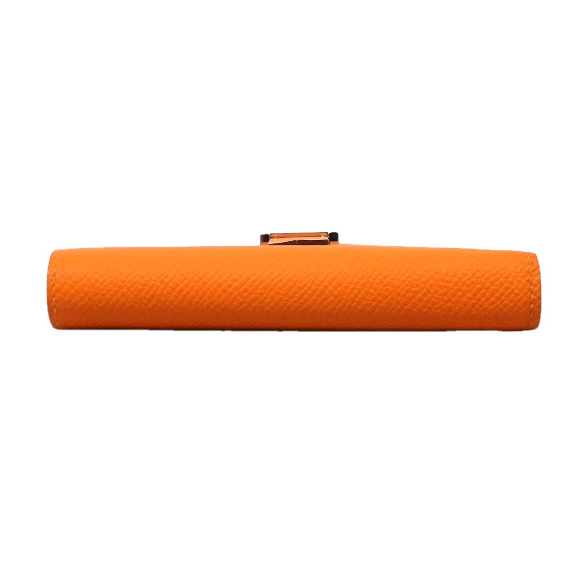 Hermes Wallet Bearn Compact Verso Veau Epsom Orange Rose Azalea Silver — view 3