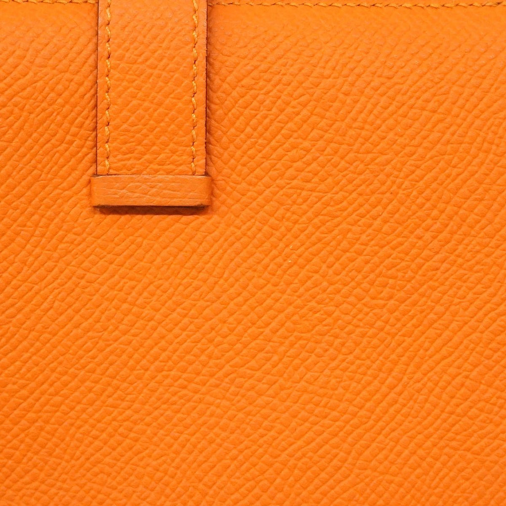 Hermes Wallet Bearn Compact Verso Veau Epsom Orange Rose Azalea Silver — view 8