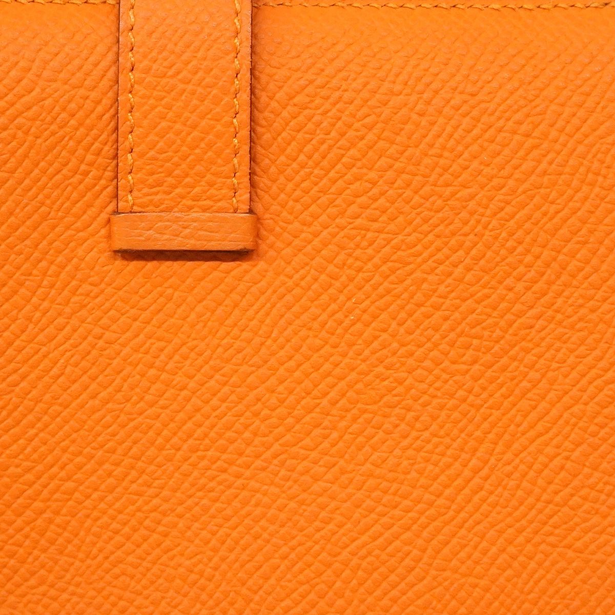 Hermes Wallet Bearn Compact Verso Veau Epsom Orange Rose Azalea Silver — view 8