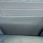 Dior Shoulder Bag Cannage Leather Blue Champagne Gold — view 5