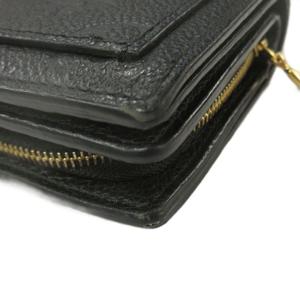 Louis Vuitton Portefeuille Clair Monogram Empreinte Noir Black Leather Mini — view 8