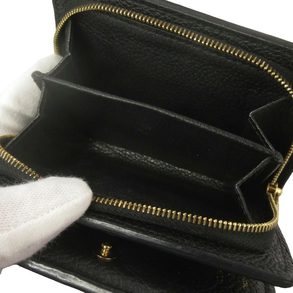 Louis Vuitton Portefeuille Clair Monogram Empreinte Noir Black Leather Mini — view 4