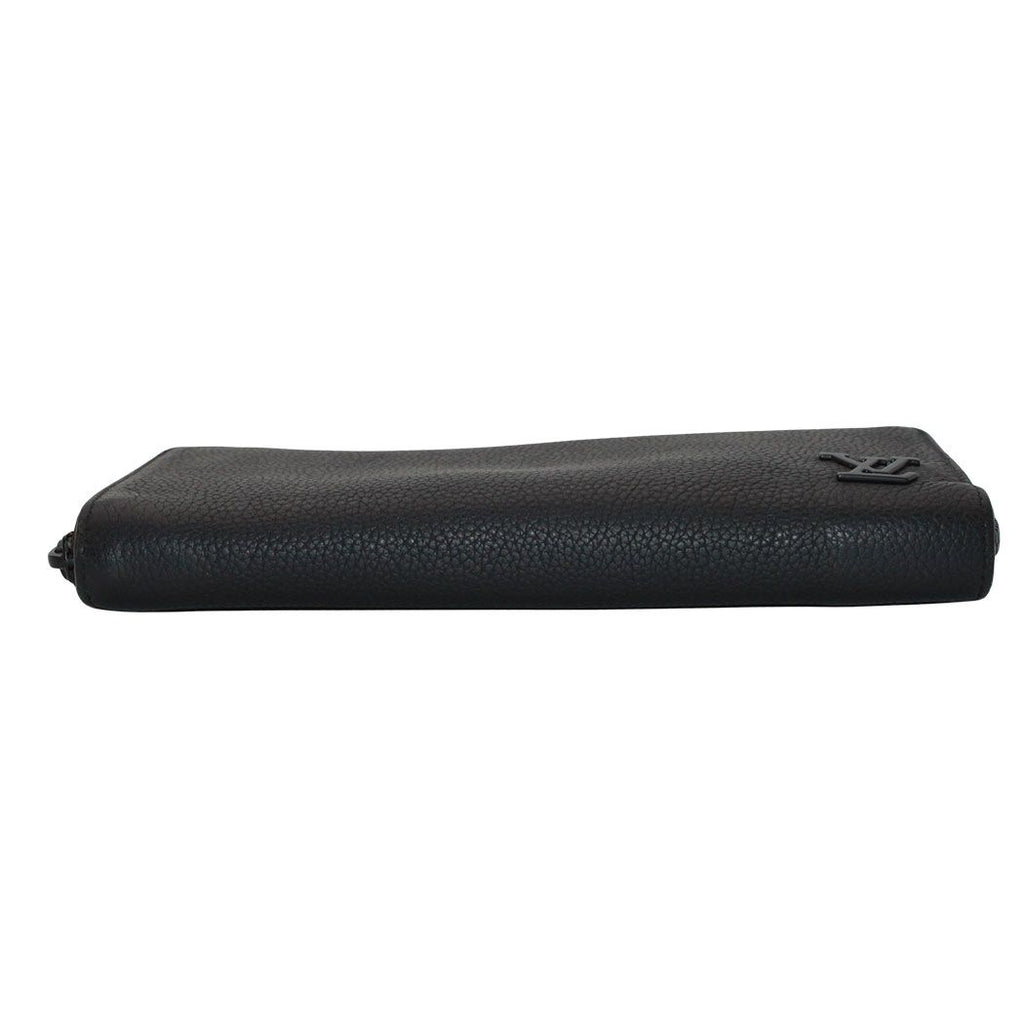 Louis Vuitton Wallet Leather Aerogram Zippy Horizontal Noir Black Zip Around — view 3