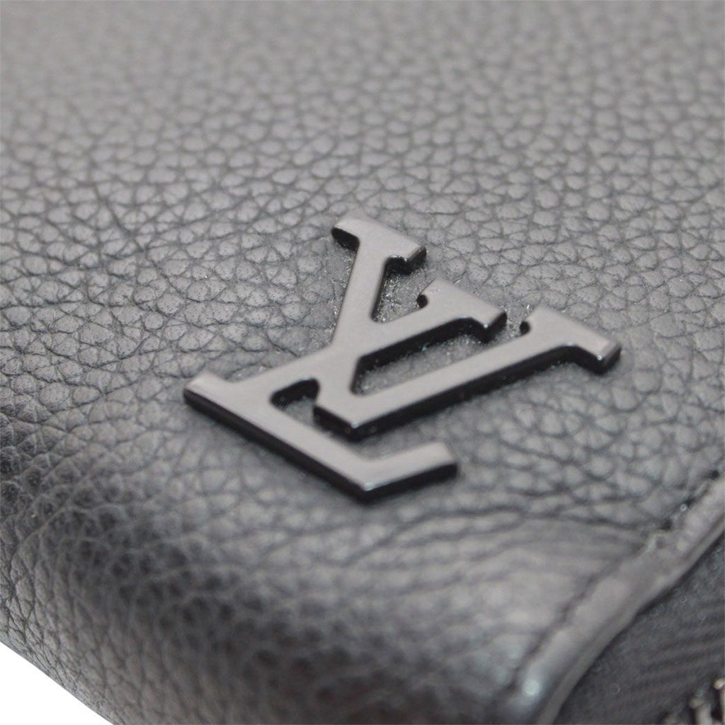 Louis Vuitton Wallet Leather Aerogram Zippy Horizontal Noir Black Zip Around — view 6