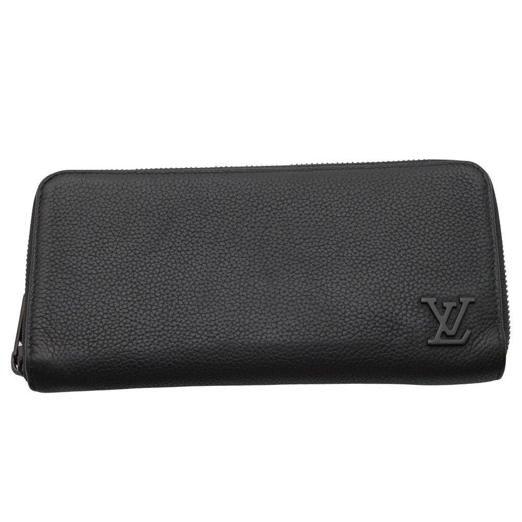 Louis Vuitton Wallet Leather Aerogram Zippy Horizontal Noir Black Zip Around