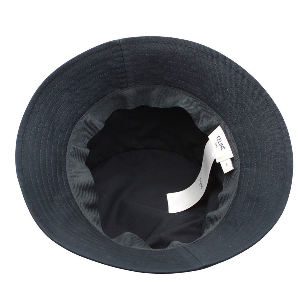 Celine Hat Cotton Triomphe Bucket Hat Black S Hat Logo Simple — view 8