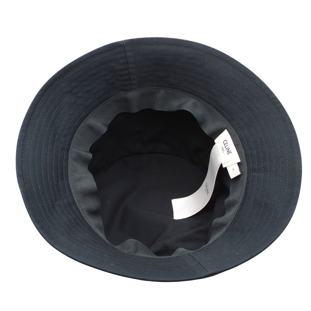Celine Hat Cotton Triomphe Bucket Hat Black S Hat Logo Simple — view 8