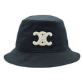 Celine Hat Cotton Triomphe Bucket Hat Black S Hat Logo Simple