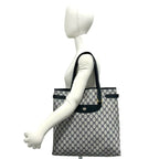 Gucci Vintage GG Logo Pattern Leather Tote Shoulder Bag Navy — view 2