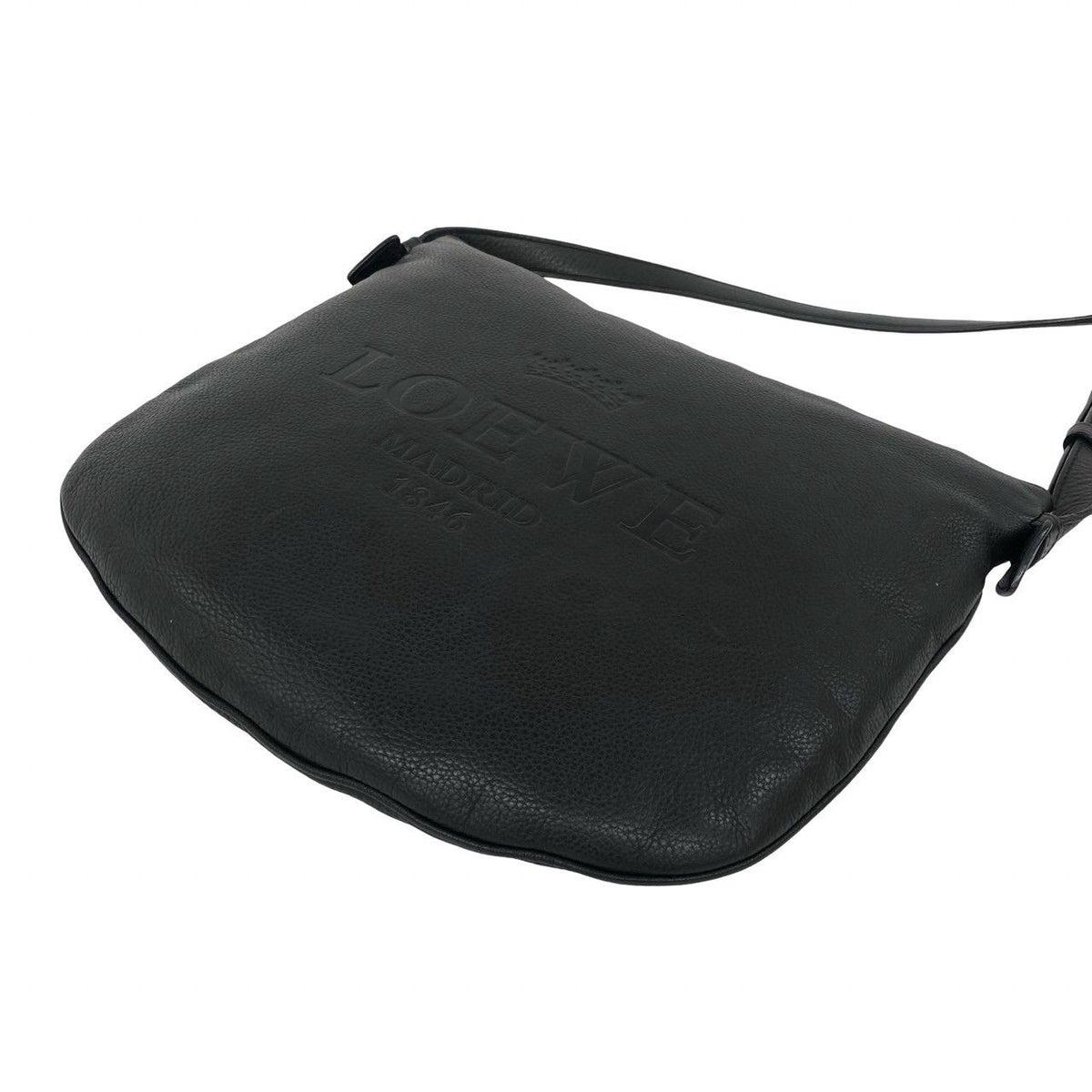 Loewe Heritage Logo Stamp Leather Shoulder Bag Crossbody Pochette Black — view 8