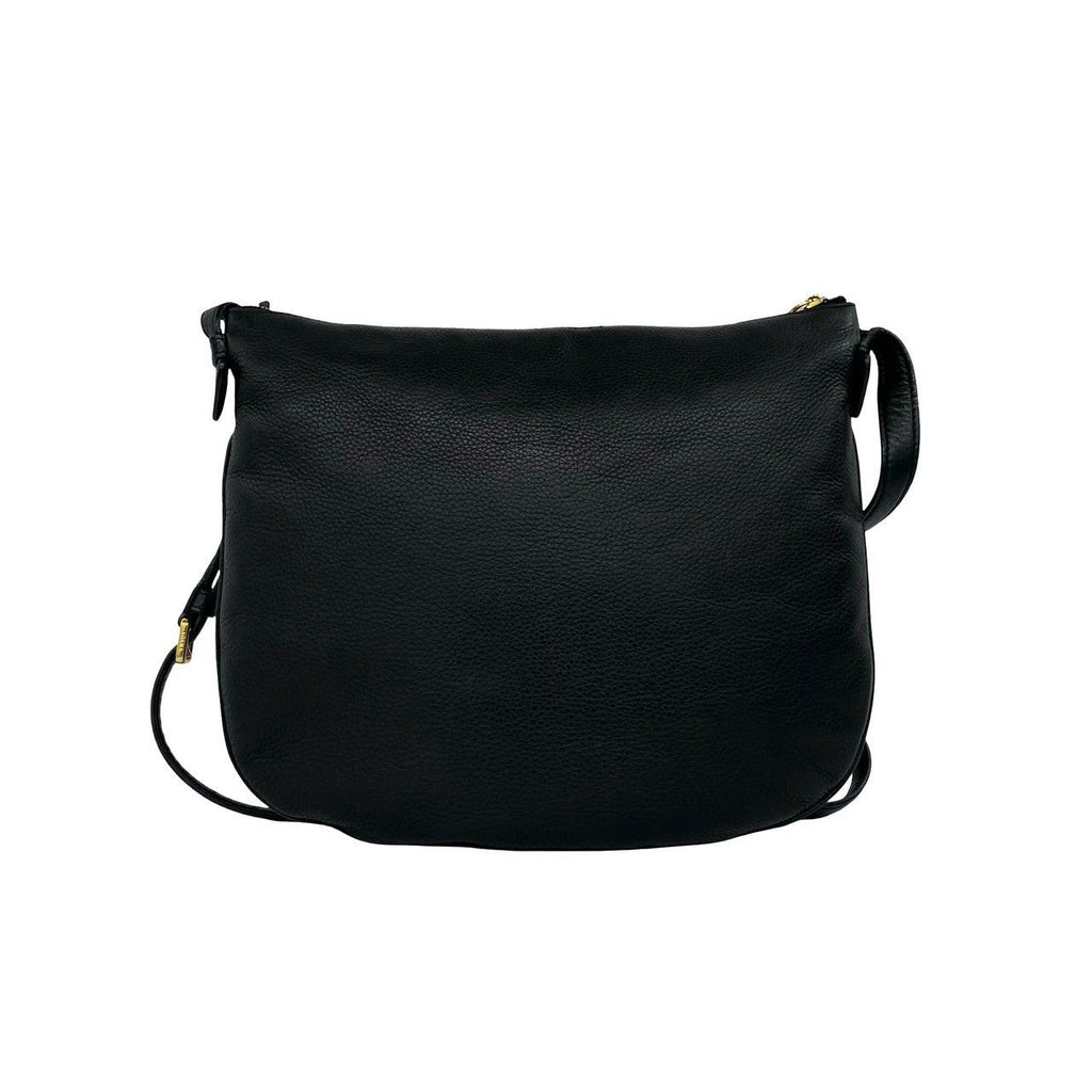 Loewe Heritage Logo Stamp Leather Shoulder Bag Crossbody Pochette Black — view 3