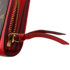 Louis Vuitton Fold Wallet Portefeuille Flor Compact Leather Brown Red Monogram — view 7