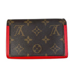 Louis Vuitton Fold Wallet Portefeuille Flor Compact Leather Brown Red Monogram — view 2