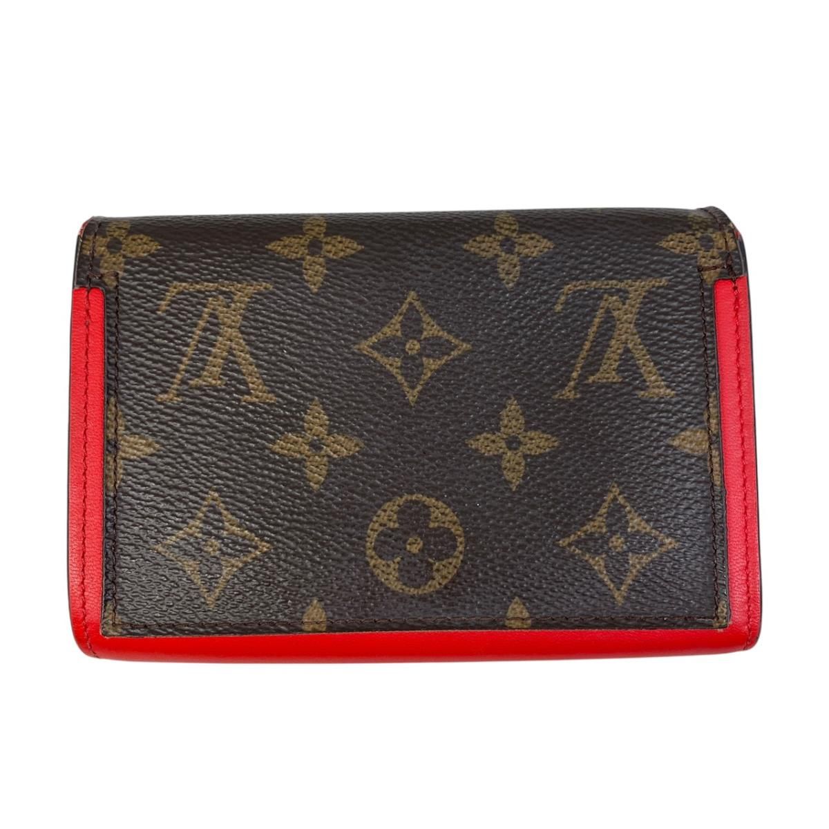 Louis Vuitton Fold Wallet Portefeuille Flor Compact Leather Brown Red Monogram — view 2