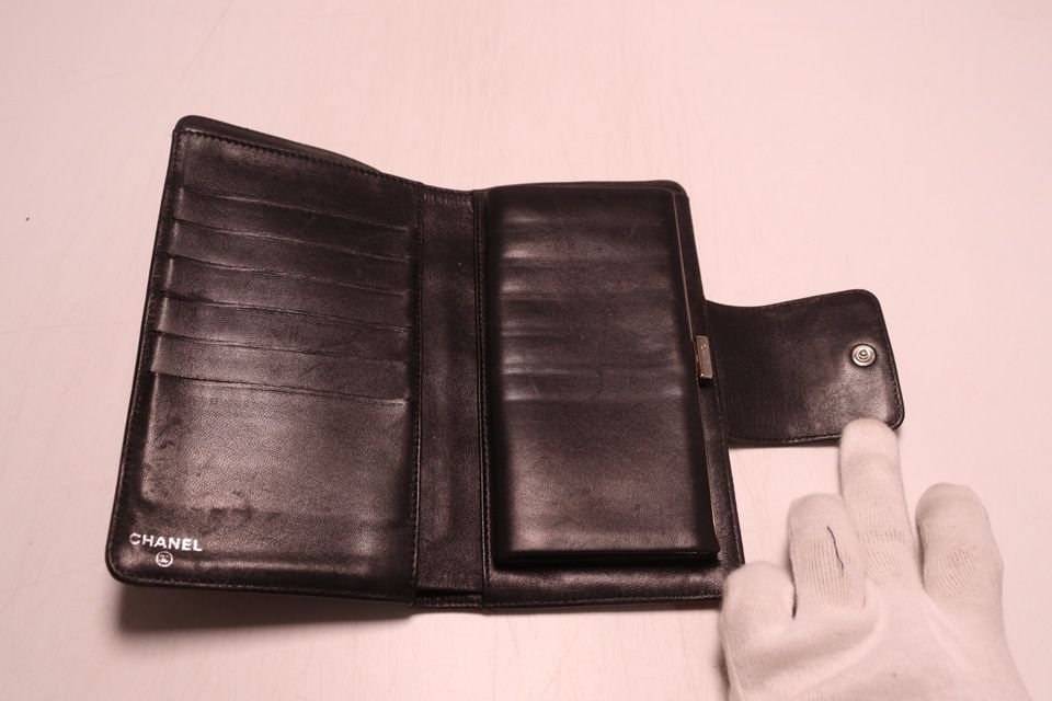 Chanel Icon Lambskin Kiss Lock Bifold Wallet — view 4