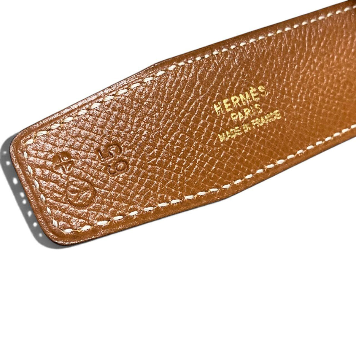 Hermes I8 Constance Reversible 65 Gold Buckle Brown Leather Belt — view 6