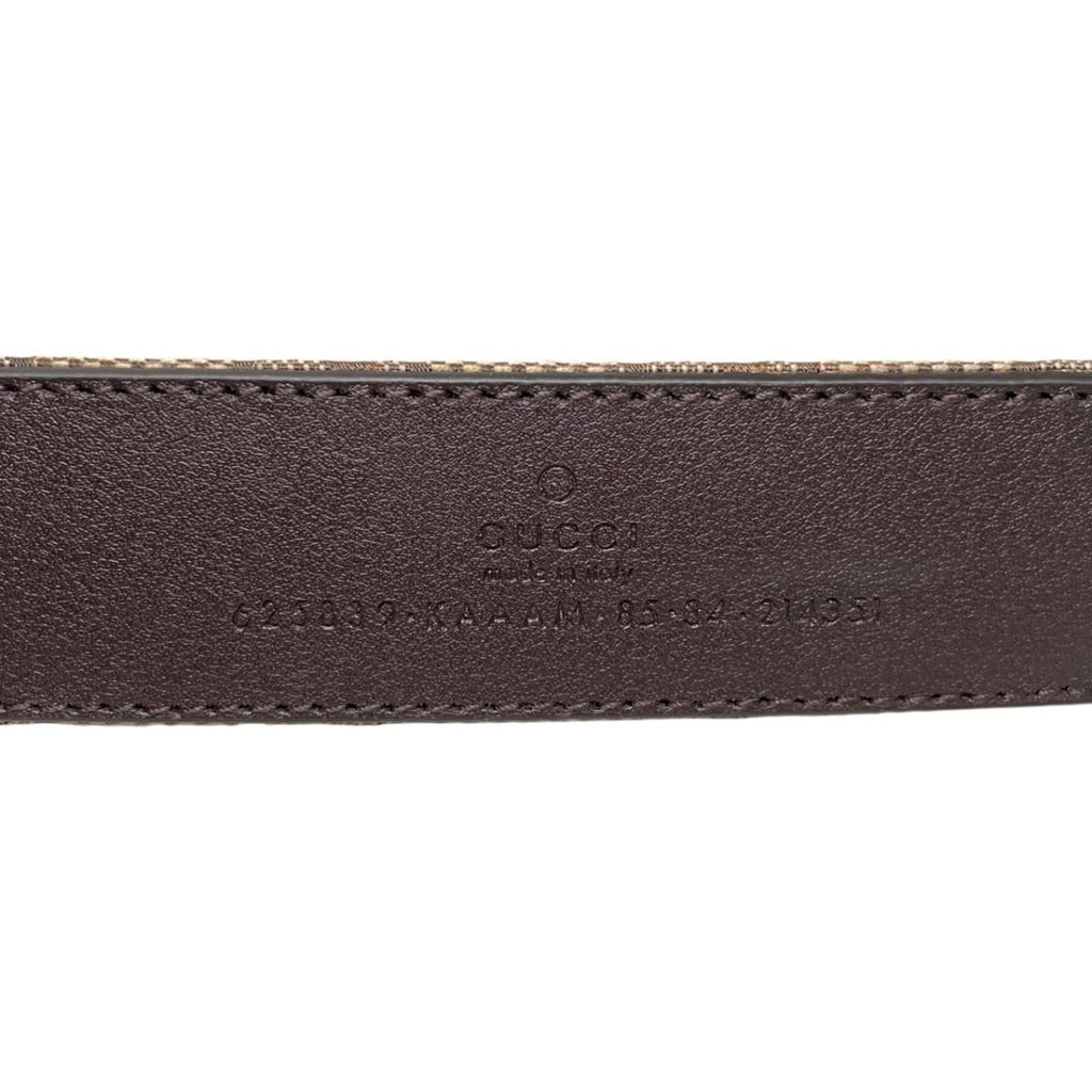 Gucci Belt GG Marmont Canvas Leather Brown Logo Gold — view 5