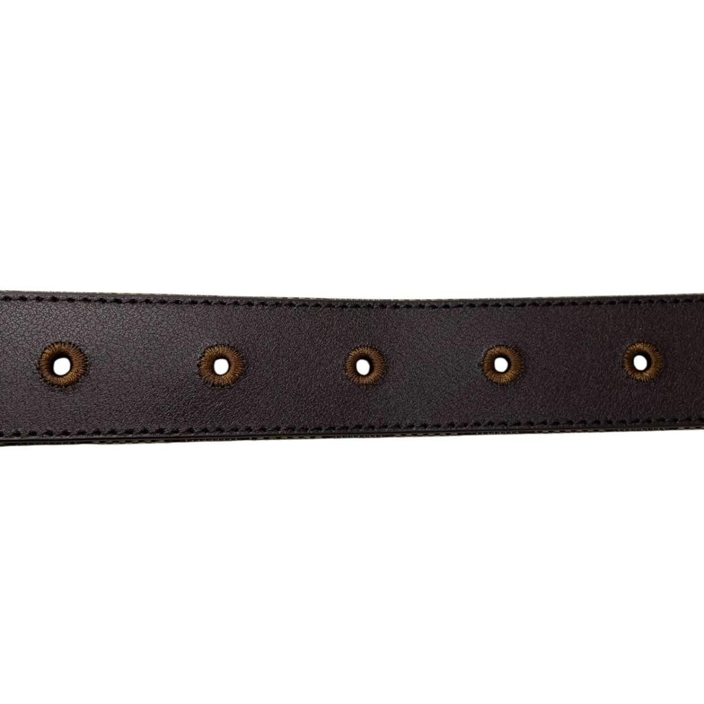Gucci Belt GG Marmont Canvas Leather Brown Logo Gold — view 8