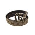 Gucci Belt GG Marmont Canvas Leather Brown Logo Gold