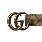 Gucci Belt GG Marmont Canvas Leather Brown Logo Gold — view 3