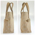 Gucci Beige Ivory GG Canvas Leather Tote Bag — view 8