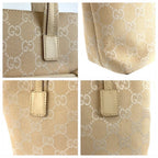 Gucci Beige Ivory GG Canvas Leather Tote Bag — view 5