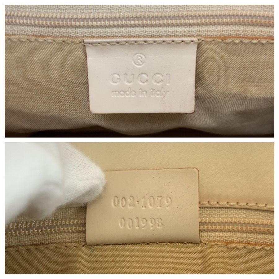 Gucci Beige Ivory GG Canvas Leather Tote Bag — view 3
