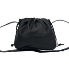 Loewe Vintage Anagram Logo Nappa Leather Drawstring Shoulder Bag Pochette Dark — view 3