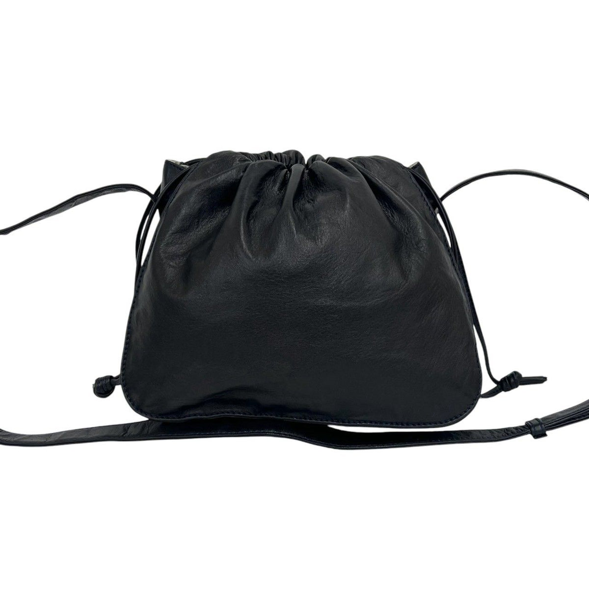 Loewe Vintage Anagram Logo Nappa Leather Drawstring Shoulder Bag Pochette Dark — view 3