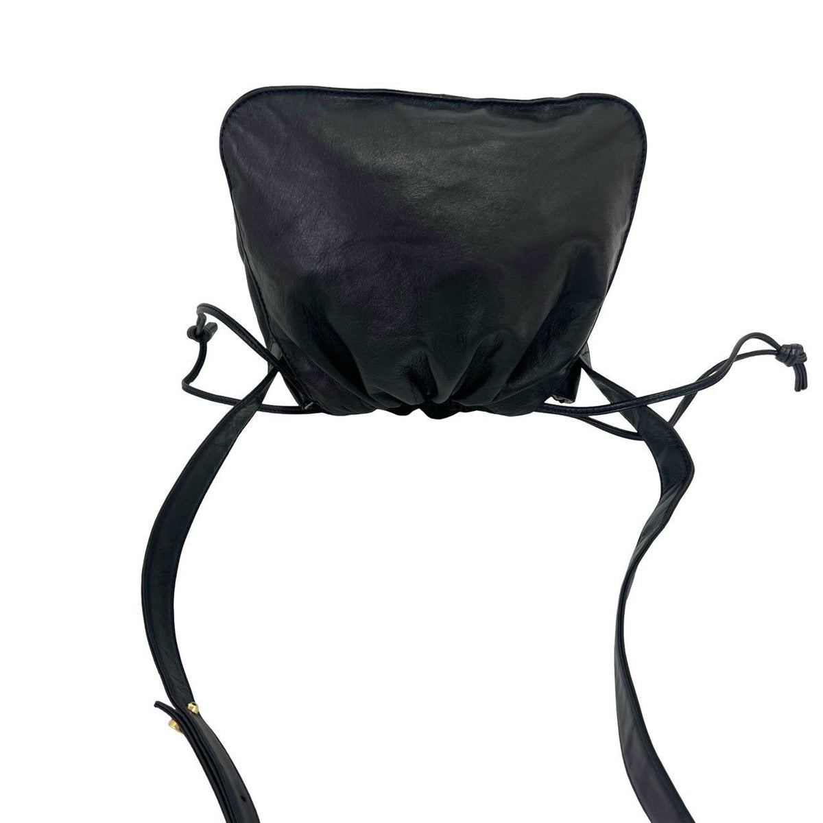 Loewe Vintage Anagram Logo Nappa Leather Drawstring Shoulder Bag Pochette Dark — view 4