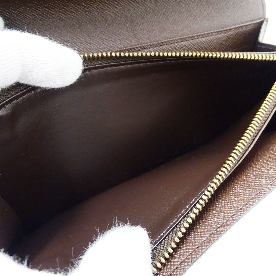 Louis Vuitton Wallet Damier Canvas Portefeuille Sarah Brown Flap Style — view 8
