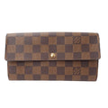 Louis Vuitton Wallet Damier Canvas Portefeuille Sarah Brown Flap Style