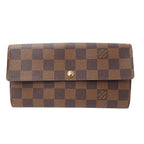 Louis Vuitton Wallet Damier Canvas Portefeuille Sarah Brown Flap Style