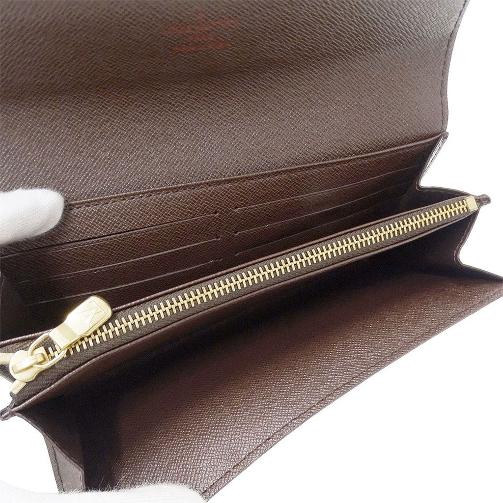 Louis Vuitton Wallet Damier Canvas Portefeuille Sarah Brown Flap Style — view 6