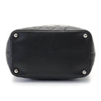 Chanel Cambon Line Medium Tote Handbag Calfskin Black White Silver — view 3