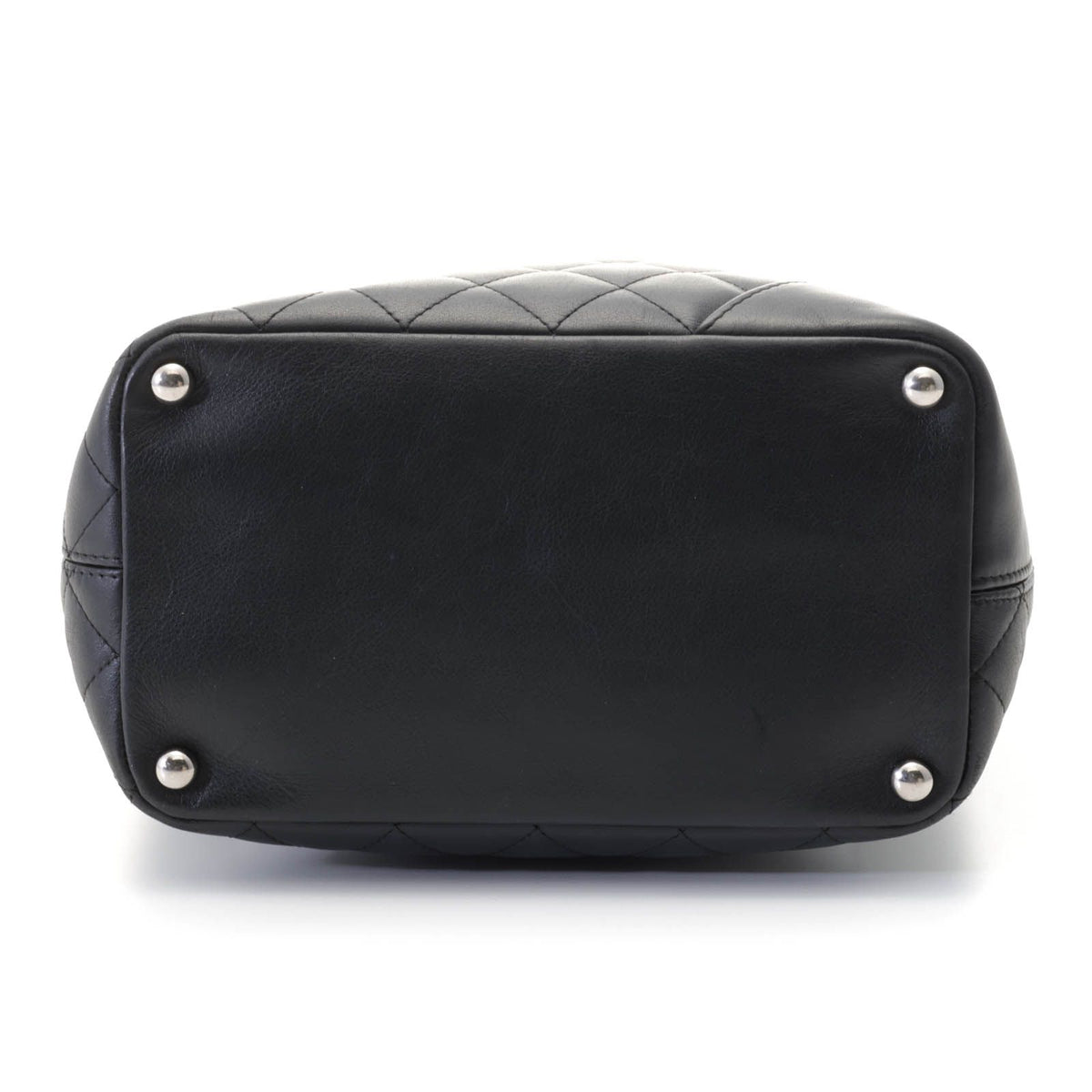 Chanel Cambon Line Medium Tote Handbag Calfskin Black White Silver — view 3