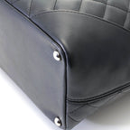 Chanel Cambon Line Medium Tote Handbag Calfskin Black White Silver — view 5