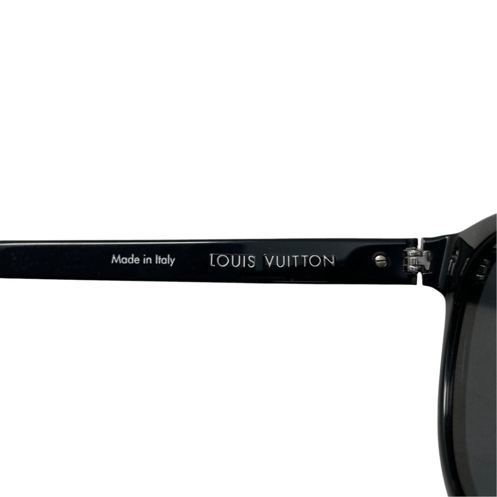 Louis Vuitton Sunglasses Signature Square Round Noir Black Logo Eyewear — view 8