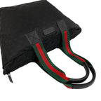 Gucci Sherry Line GG Pattern Logo Nylon Leather Tote Shoulder Bag Black — view 4