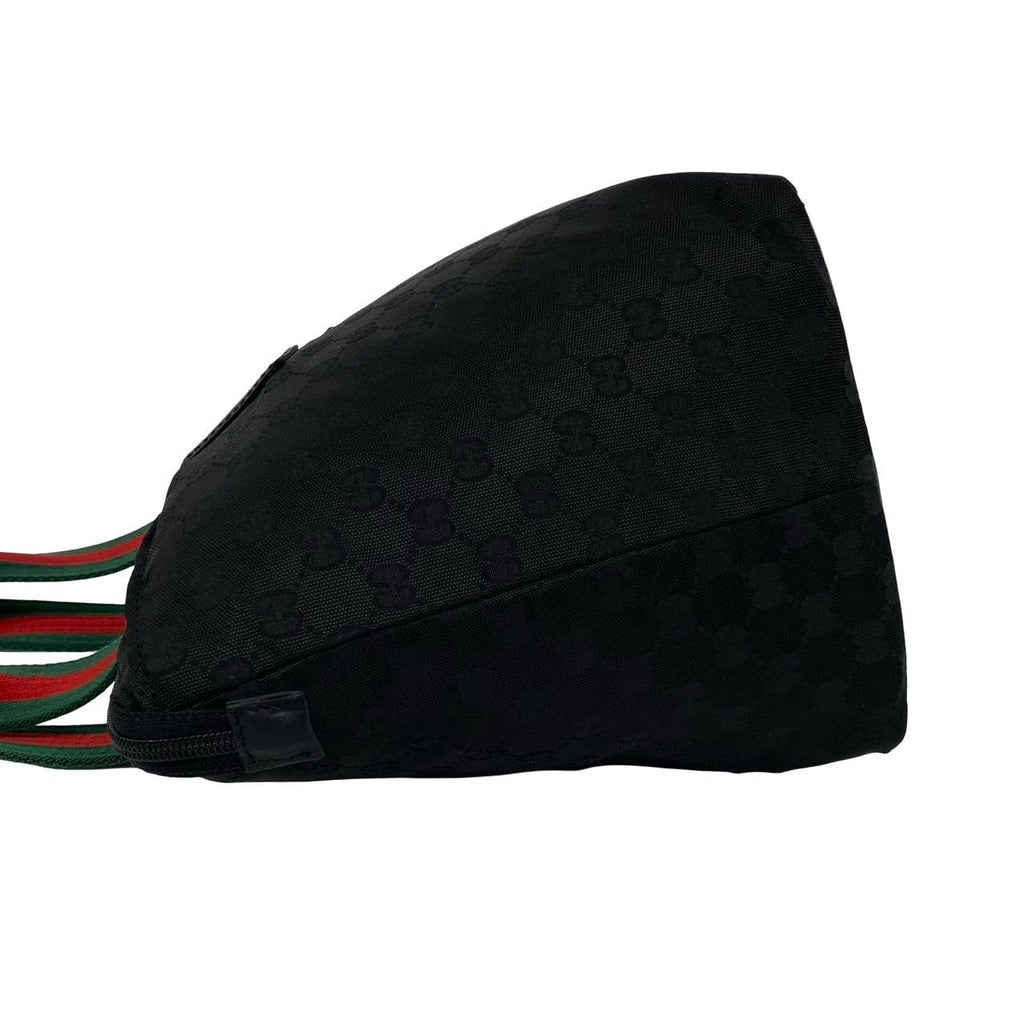 Gucci Sherry Line GG Pattern Logo Nylon Leather Tote Shoulder Bag Black — view 5