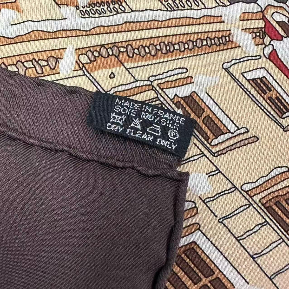 Hermes Scarf Silk Carre 90 Noel Au 24 Faubourg Christmas at No Brown — view 8