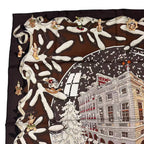 Hermes Scarf Silk Carre 90 Noel Au 24 Faubourg Christmas at No Brown — view 3