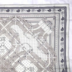 Hermes Carre 140 Mors a Jouets Bandana White Shawl Cashmere Silk Scarf — view 5
